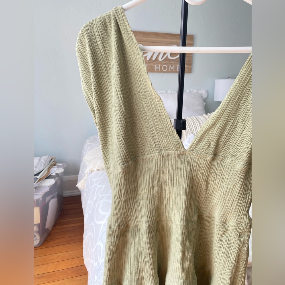 ASOS sage‎ green summer corset style flowy dress size small - Picture 6 of 11